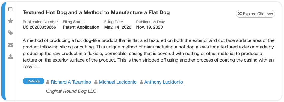 Textured Hot Dog and a Method to Manufacture a Flat Dog